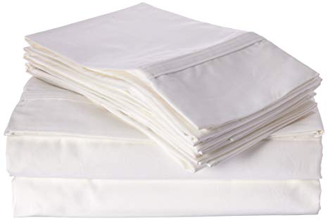 TRIBECA LIVING 500 Thread Count Extra Deep Pocket 6-Piece Egyptian Cotton Sheet Set White Cal King White