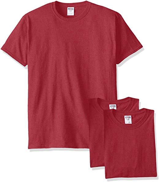 Jerzees Men's Black Heather Adult Short Sleeve Tee 3 Pack