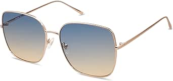 SOJOS Trendy Oversized Square Metal Frame Sunglasses for Women Men Flat Mirrored Lens UV Protection Sunglasses SJ1146