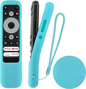 Luminous Blue Remote Cover for TCL Voice Remote Control RC902N FMR1, Protective Silicone Remote Case Washable, Shockproof, Anti-Lost with Lanyard (Glow in The Dark, Blue)