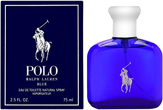 Polo Blue by Ralph Lauren for Men, Eau De Toilette Natural Spray, 2.5 Ounce (122857)