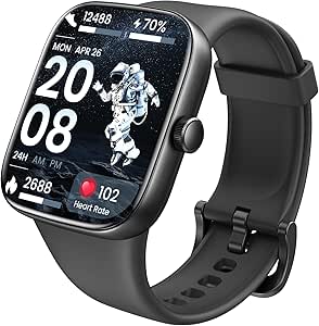 TOZO S7 Smartwatch Bluetooth Call 1.85”AMOLED Ultra HD Screen,Dynamic Dials Messages Push 100  Sports Modes,Detect Human Health (Heart Rate,Blood Oxygen)with High Battery Life Touch Screen Watch Black