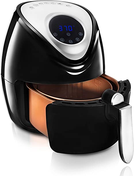 Gotham Steel Digital Air Fryer, 4 Quart Programmable Oilless Fryer with Nonstick Copper Coated Interior, Dishwasher Safe – As Seen on TV