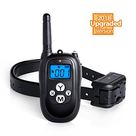 Dog Training Collar [2018 Upgraded Version] Waterproof & Rechargeable Shock Collar for Dogs, Electric Dog Shock Collar with Beep, Vibration and Shock Modes