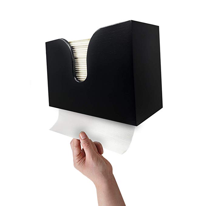 Essentially Yours Bamboo Paper Towel Dispenser, Paper Towel Holder Wall Mount & Countertop for Kitchen and Restroom Decor - Holds Multifold Paper Towel, C Fold, Z Fold, Trifold Hand Tissue Napkins.