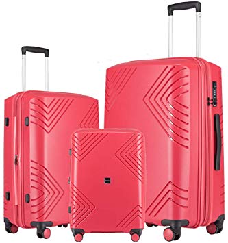 GinzaTravel Anti-scratch Widened and thickened large capacity Luggage 3 Piece Sets 8-wheel Spinner Luggage setsExpandable（all 20 24 28)