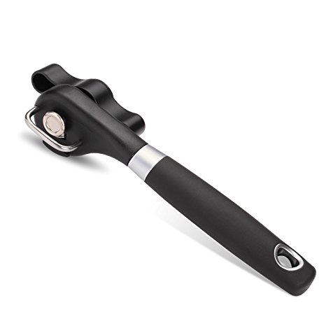 Premium Safe & Ergonomic Can Opener - Extremely Easy To Use, Efficient & Hassle-Free Design, Unique Protective Side-Cutting Mechanism, Hanging Hook For Convenient Storage, Perfect Kitchen Accessory