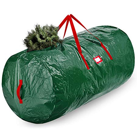 Artificial Christmas Tree Storage Bag - Fits Up to 9 Foot Holiday Xmas Disassembled Trees with Durable Reinforced Handles & Dual Zipper - Water Proof Material Protects from Dust, Moisture & Insects