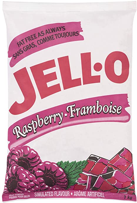 JELL-O Jell-O Raspberry Gelatin Dessert Mix, 1KG, 2 Count