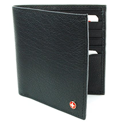 Alpine Swiss Men's Genuine Leather Hipster Bifold Wallet