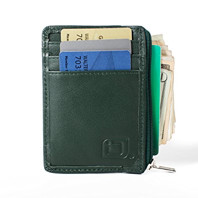 RFID Wallet Mini for Men and Women - Genuine Leather - Best RFID Blocking Slim Wallet to Stop Electronic Pickpocketing - Minimalist Wallet