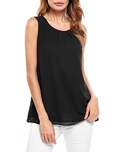 Beyove Women's Casual Summer Chiffon Keyhole Tank Top Sleeveless Blouse Shirt