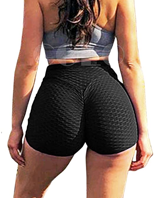 COLO Womens High Waisted Shorts Workout Yoga Tummy Control Ruched Butt Fitness Shorts Sport Workout Running Shorts Bottom