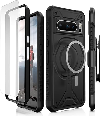 Caseborne Compatible with Google Pixel 8 Pro Protective Case - 5-Layer Construction, Compatible with MagSafe, Slim Yet Rugged with Tempered Glass Screen Protector