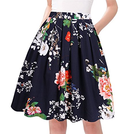 Taydey Line Pleated Vintage Skirts for Women