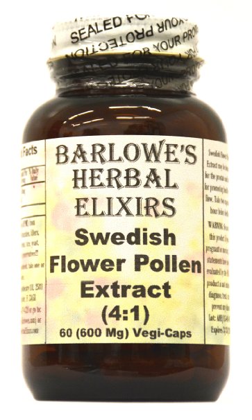 Swedish Flower Pollen Extract 41 - 60 600mg VegiCaps - Stearate Free Bottled in Glass