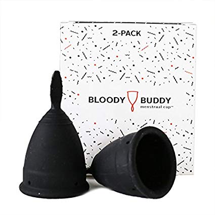 2-pack BLACK large Bloody Buddy Menstrual Cup - Easy, Clean And Simple - Take The Worry Out Of Your Menstruation