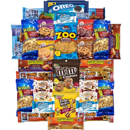 Yummy Snacks Care Package Includes Cookies, Candy & Bars Assortment (30 Count)