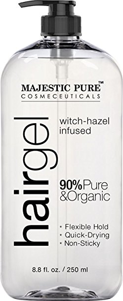 Majestic Pure Styling Hair Gel for Men & Woman with Organic Aloe Vera & Witch Hazel, 8.8 fl oz
