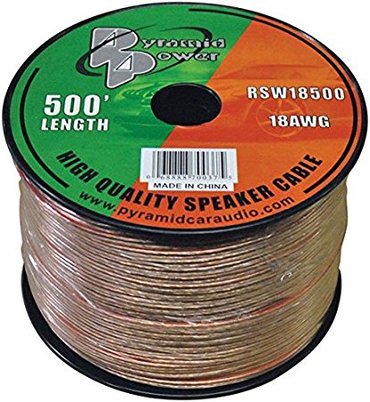 Pyramid RSW18500 18 Gauge 500 Feet Spool of High Quality Speaker Zip Wire