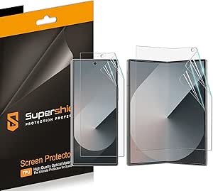 Supershieldz (2 Pack) Designed for Samsung Galaxy Z Fold 6 (2 Main Screen and 2 Front Screen) Screen Protector, High Definition Clear Shield (TPU)