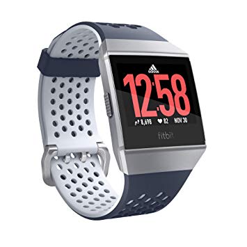 Fitbit Ionic Adidas Edition, Ink Blue & Ice Gray/Silver Gray, 1 Count, 0.300 Kg