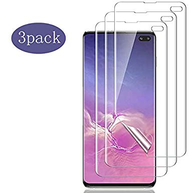 hairbowsales Compatible Samsung Galaxy S10 Plus PET Screen Protector, hairbowsales (3 Pack) [Case-Friendly][3D Coverage][No Bubble] PET HD Screen Protector Film Compatible Samsung Galaxy S10 Plus