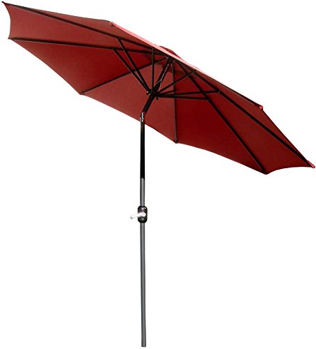 VMI 9-Feet Adjustable Umbrella with Aluminum Pole, Red