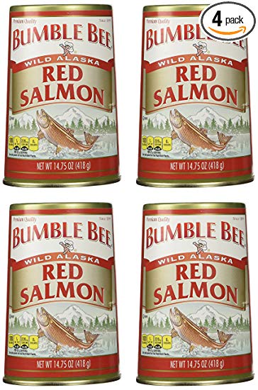 Bumble Bee Alaska Sockeye Red Salmon, 14.75-Ounce Cans (Pack of 4)