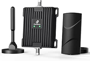 Cell Phone Signal Booster for Car, SUV and Truck | Boosts 5G 4G LTE Data & Volte for Verizon AT&T on Band 12/13/17 | Omni-Directional Roof Antenna Easy Installation | FCC Approved