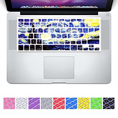 DHZ Starry Night by Van Gogh Keyboard Cover Silicone Skin for MacBook Air 13" MacBook Pro 13" 15" 17" 2015 or Older (with or w/out Retina,NO Fit 2016/2017 Macbook Pro 13 15 with/without Touch Bar)
