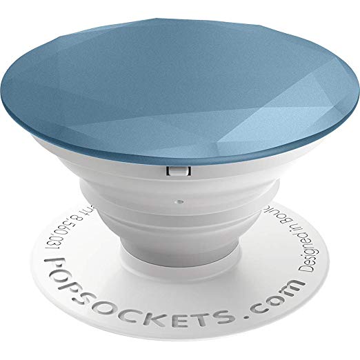 PopSockets: Collapsible Grip & Stand for Phones and Tablets - Batik Blue Metallic Diamond