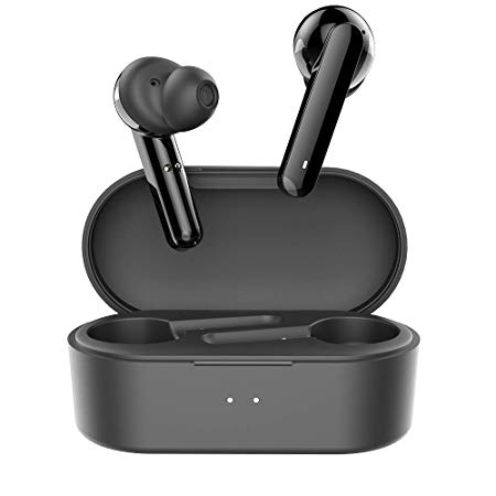 SoundPEATS TruePods True Wireless Earbuds 5.0 Bluetooth Headphones in-Ear Stereo Wireless Earphones with Dual Mic Built-in, Touch Control, One-Step Pairing, Total 20 Hours Play Time