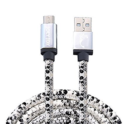Micro USB Cable, Joly Joy® High Speed Micro to USB Charging Cables 1m /3.3ft PU Leather Coated USB 2.0 Sync & Charge Cord for Samsung Galaxy S7, HTC, Google Nexus and more Android Devices (Snake Skin)