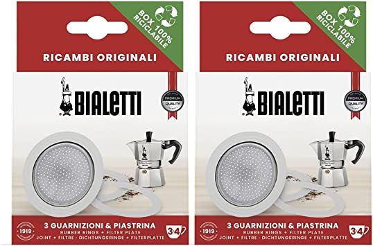 Bialetti Moka Express Replacement Filter/Gasket Set, 3 Cup (Pack of 2)