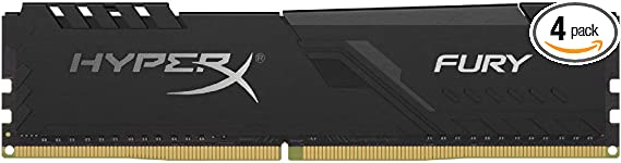 HyperX Fury 32GB 2666MHz DDR4 CL16 DIMM (Kit of 4) 1Rx8  Black XMP Desktop Memory HX426C16FB3K4/32