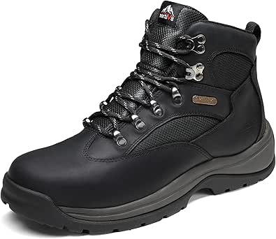 NORTIV 8 Steel Toe Work Boots for Men Waterproof Slip Resistant Safety Construction Boots