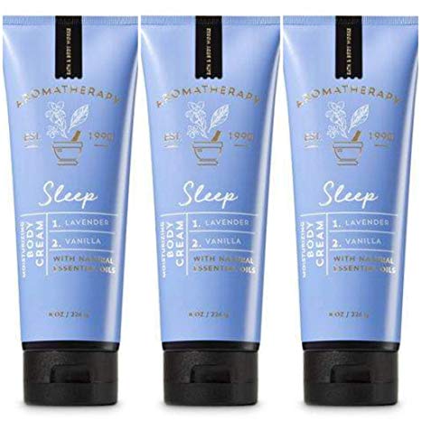 Bath & Body Works Aromatherapy Sleep Lavender   Vanilla Body Cream with Natural Essential Oils, 8 oz each - 3 Pack