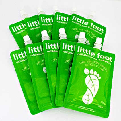 Little Foot - Reusable Food Pouch 200ml (10 Pack)