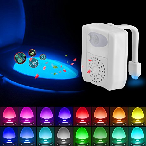 Sunnest UV Toilet Night Light, Motion Activated Toilet Light, 16 Colors Changing LED Toilet Bowl Nightlight with Aromatherapy, Perfect for Bathroom Decoration, Light Detection