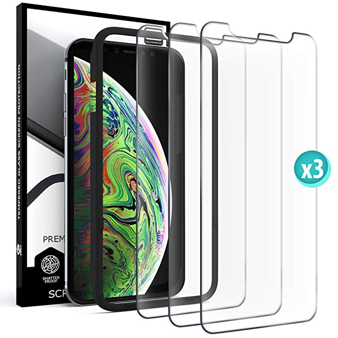 Screen Protector for iPhone 11 - iPhone XR - Film Tempered Glass Scratch Resistant Impact Shield Glass Case Friendly Anti Fingerprint