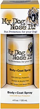 My Dog Nose It Coat and Body Spray - Sun Protection for Your Dog, Protects Against Harmful UVA/UVB Rays