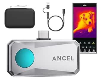 ANCEL IR101 Thermal Camera for Android, 256x192 IR Resolution, 0.24W Ultra-Low Power(8-12H Battery Life), -4°F to 1022°F, 25Hz Refresh Rate, Lightweight Thermal Imaging Camera for Home Inspection