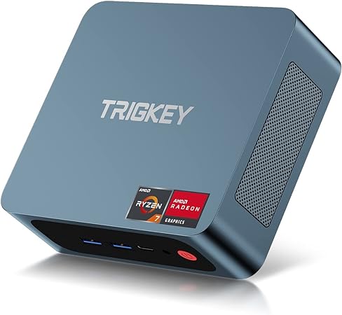 TRIGKEY S5 Pro Max Ryzen 7 Mini PC 8 Core 16 Thread Mini Computer Desktop PC 5700U（Up to 4.0GHz） 16G DDR4 3200MHz 500G NVME 3000MB/S SSD 15W TPD TRIGKEY Micro PC | 8Core 1900MHz HD| Type-C |