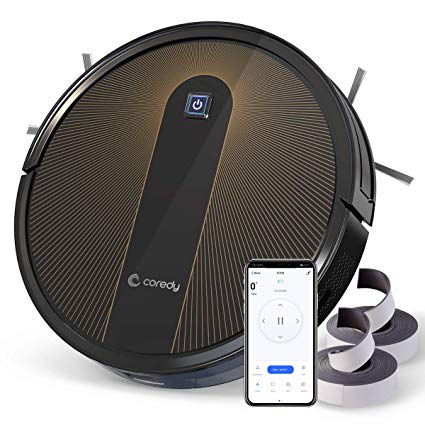 Coredy R700 Robot Vacuum Cleaner, Compatible with Alexa, Boost Intellect, Virtual Boundary Supported, 1600Pa Max Suction, Ultra Slim, All-New Upgraded Robotic Vacuums, Cleans Hard Floor to Carpet