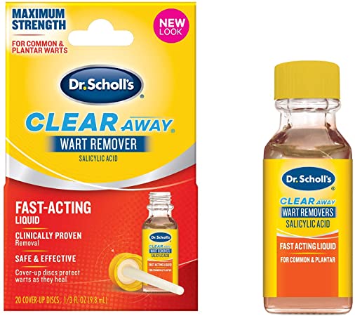 Dr. Scholl's Liquid Wart Remover (.33 oz) with 20 Cover Up Disks, Safe for Children and Kids 4 , Salicylic Acid for Plantar Wart Removal