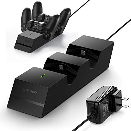 UGREEN Charger for PS4 Controller DualShock 4 Dual USB Charging Dock Station 2.5 Hours Full Fast Charge Docking Stand with Power Adapter for Playstation 4, PS4 Slim, PS4 Pro Controller