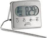 All-Clad T223 Stainless Steel Oven Probe Thermometer with Blue LCD Silver