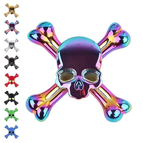 Tepoinn Fidget Spinner Skull Finger Spinner EDC Hand Spinner with Ultra Fast Ceramic Bearing, Small Size Anxiety Relief Finger Relief Toys for Kids & Adults