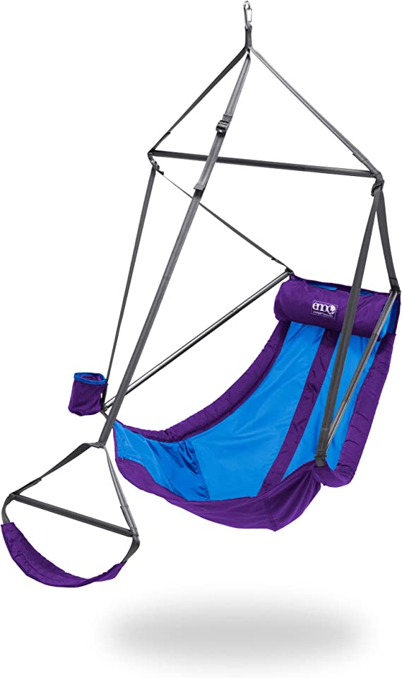 ENO Lounger Hanging Chair - Portable Outdoor Hiking, Backpacking, Beach, Camping, and Festival Hammock Chair - Purple/Teal